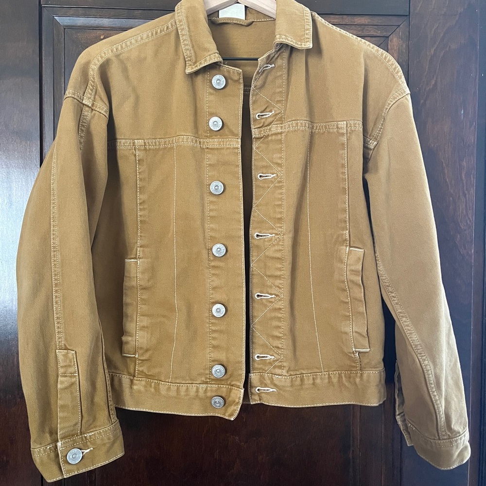 BDG Tan/Brown Denim Jacket with Contrast Stitching